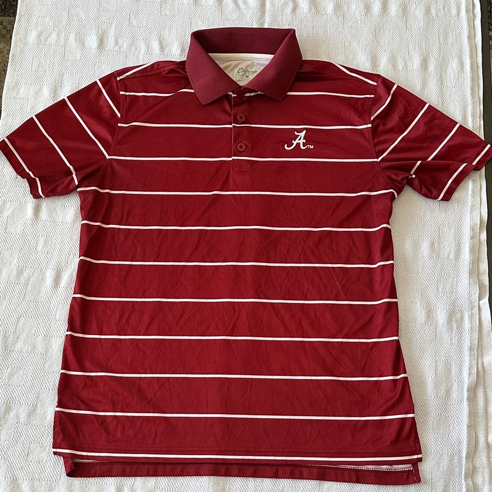 Crimson Striped Polo Shirt